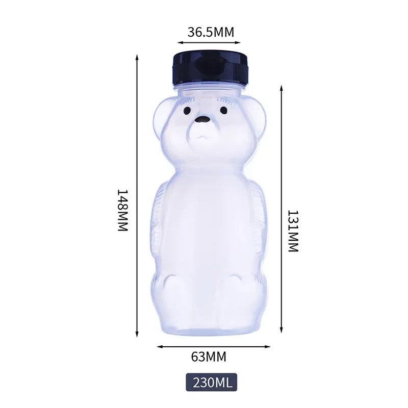 4Pcs 8OZ Honey Bear Straw Cups for Babies with Flexible Straws Cleaning Tools Therapy Sippy Bottle for Speech Feeding Training