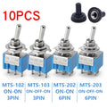 10pcs ON-OFF-ON / ON-ON Miniature Toggle Switches Mini MTS-102 103 202 203 Power Button Switch Car