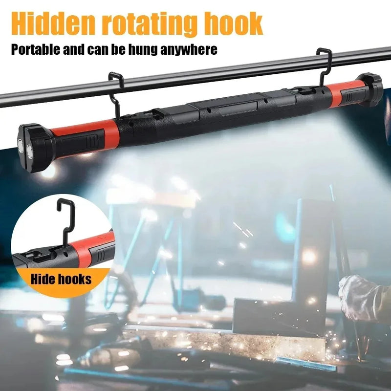 Super Bright Magnetic Work Light Built-in 5200mAh Rechargeable Battery Underhood Work Lamp Bar For Car Repair Outdoor Lighting