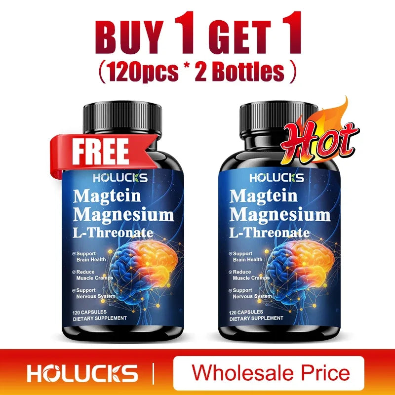 Magnesium L Threonate, for Memory, Focus, Sleep and Cognitive Health Support, Strengthen Muscle, Non-GMO