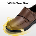 Fitville Men'S Business Leather Shoes Wide Toe Box  Casual Oxford Shoes  Lightweight Non-Slip Water-Repellent For Swollen Feet