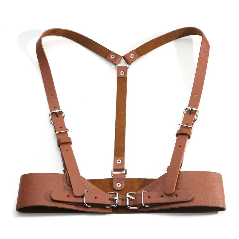 Underbust Corset Top with Strap Punk Harness Belt Leather Suspender for Women - Visuel 8 | SAMAG