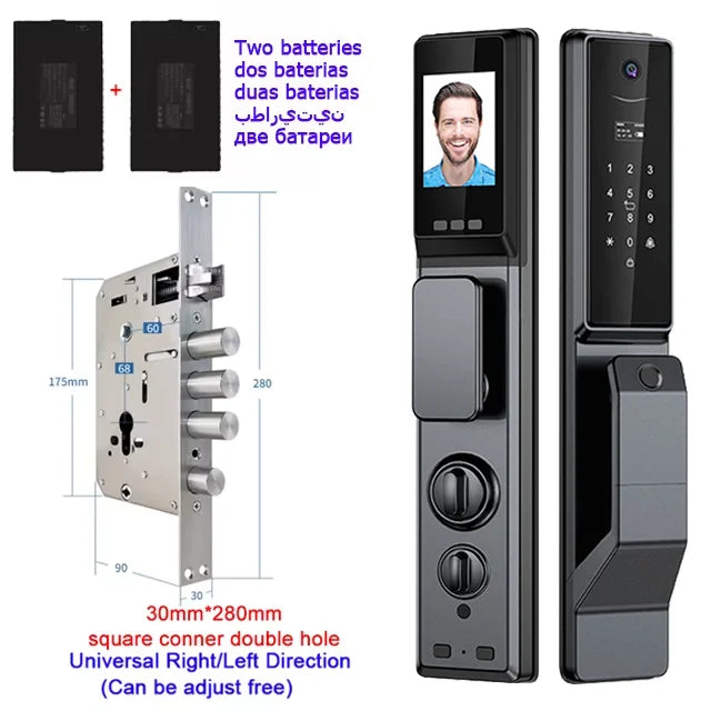 Waterproof Outdoor Smart  Lock Wifi Alexa Tuya APP Aluminium Alloy Material Fingerprint Password Smart Door Lock With Camera