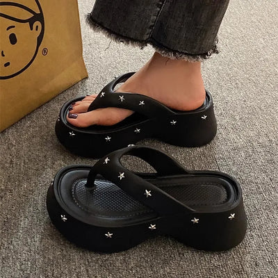 Women's Flip-flops Summer Thick-soled Sandals Lightweight EVA Slippers Outdoor Platform Sandals for Women Casual Beach Shoes