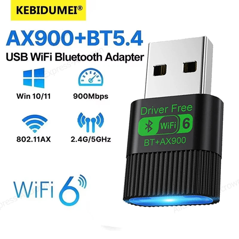 KEBIDUMEI WiFi 6 AX900 Bluetooth 5.4 RGB USB Adapter Wireless Network Card 2.4G&5GHz Wlan Receiver For - Visuel 7 | SAMAG