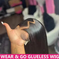 40 Inch Straight Lace Front Wig Human Hair 250% Density 13x6 Transparent HD Lace Full Frontal Glueless Wig Wear And Go Glueless Wigs Human Hair Pre Plucked