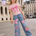 Girls' Y2K Style 2 - Piece Set: Pink Bow - Print Slim - Fit - View 5 | SAMAG