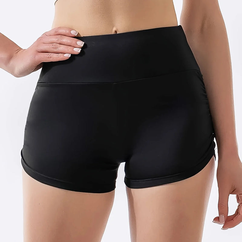 Women's High Waist Butt Lifting Sports Shorts, Sexy Tummy Control 3 Inch Hot Pants, Breathable Summer Yoga Fitness Shorts