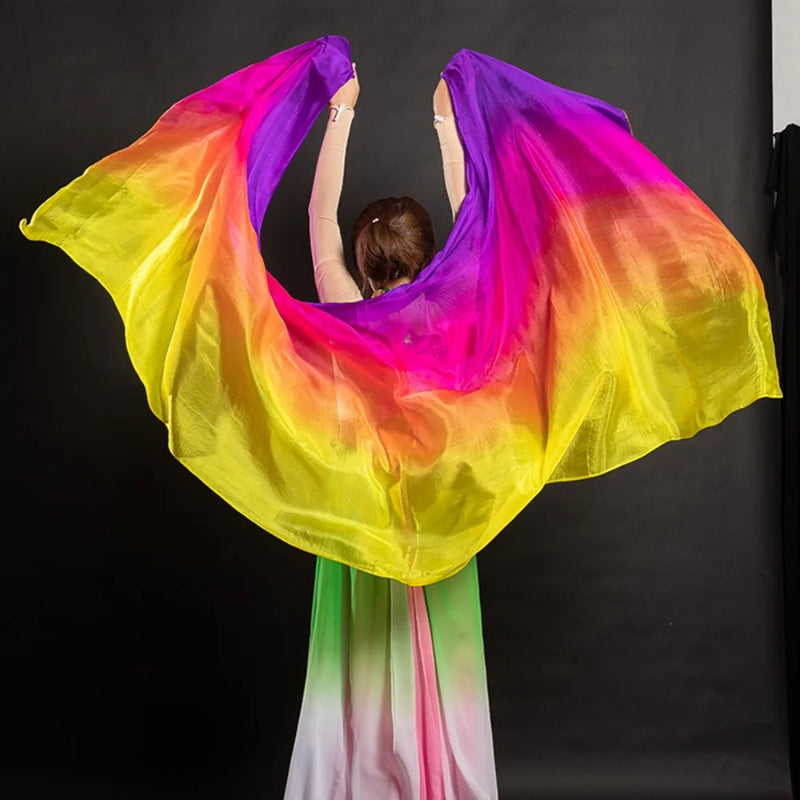 Belly Dance Veils Light Texture Gradient Color Veil Shawls 250cmx120cm Latin Belly Dance Shawls Costumes Accessories