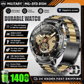 Military Grade Alloy Smartwatch 1400mAh Long Standby Waterproof SOS Emergency Flashlight BT Call Outdoor Sports Watch For Men