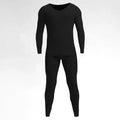Men's Thermal Underwear Set, Fleece-Lined and Thickened, Basic Seamless Cotton Base Layer Top and Bottom for Autumn and Winter
