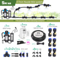 0.7MM Brass Nozzle 60W Self-Priming Pump Timing Misting Spray Kit for Garden Plants Farm Automatic Atomization Cooling System