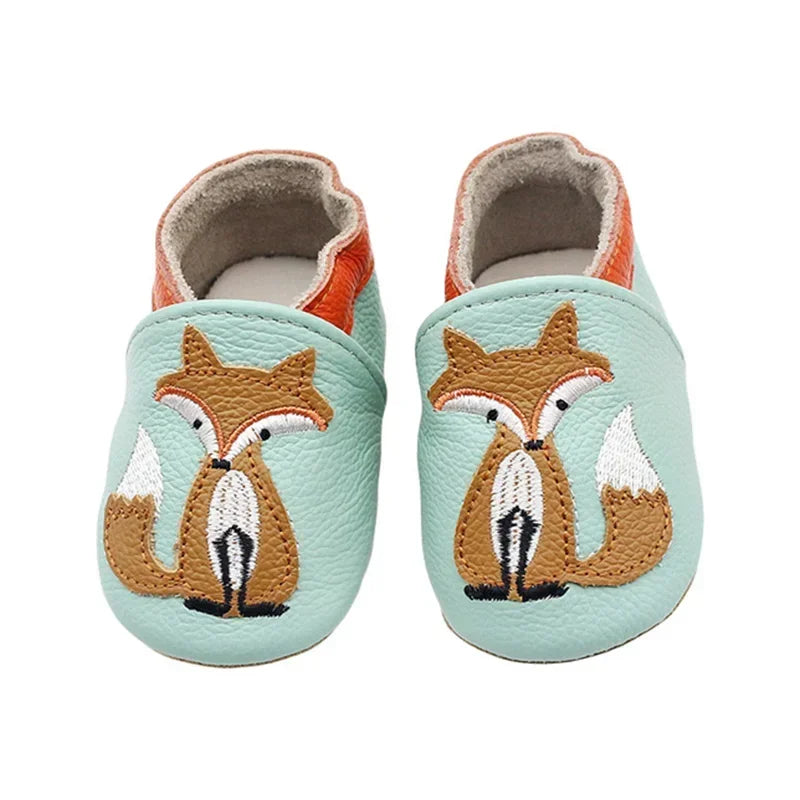 Autumn Baby Shoes Toddle Boys Girls Skid-Proof Shoe Soft Sheepskin Sneakers Fashion Animal Picture First Walker Moccasins 0-24M