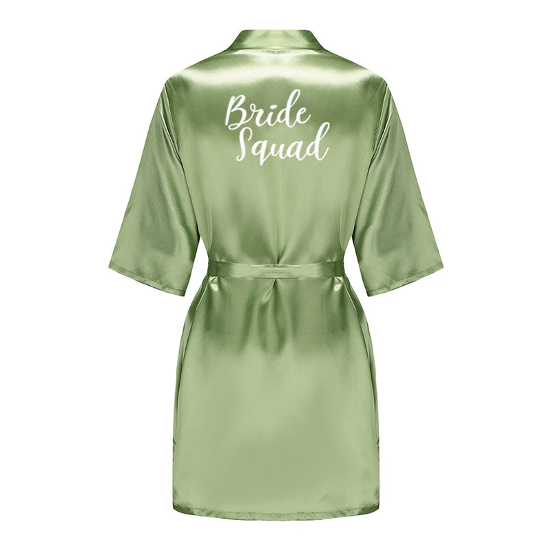 Satin Silk Robes Plus Size Wedding Bathrobe Bride | SAMAG