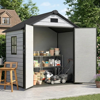 6x4.4 FT Outdoor Storage Shed with Floor, Durable 16mm | SAMAG