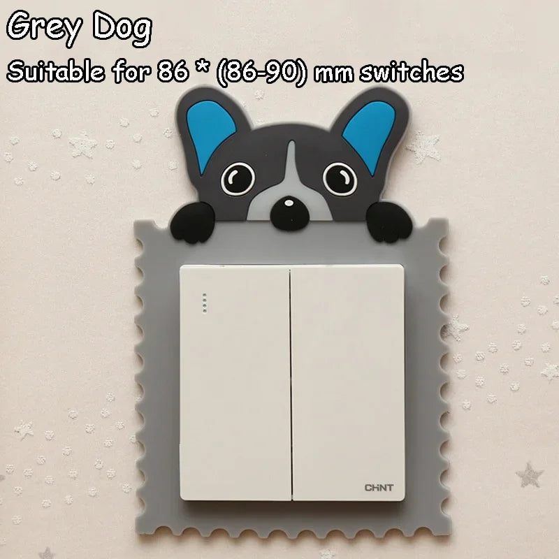 Lovely Cartoon Switch Stickers Luminous Socket Protective Cover Home Waterproof Wall Sticker Decorative Animal Switch Decoration