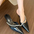 Sexy silver stiletto platform slippers - Summer fairy charm chain-toe flip-flops - Fashionable and comfortable women's shoes
