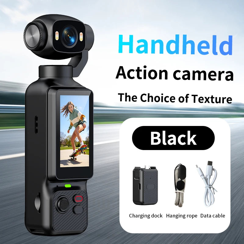 HD Action Camera With External Battery 90° Flip Screen WIFI For Vlog YouTube Girls Entry Video Recording Record Life Action Cam