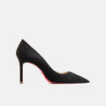 luxury women's shoes Black Suede Elegant Office Shoes Women Brand Pumps Red sole High Heels Pointed Toe Evening Dress Shoes 12cm
