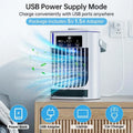 Portable USB Mini Cooling Air Conditioner 3 Speeds Bladeless Fan 5 White Night Light OEM Personal Home Office Air Plastic Hotels
