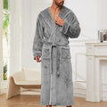 Winter New Arrival Men's Flannel Couple's Robes Men's Flannel Bathrobe Pyjamas Women's Coral Fleece Thickened Mid-Length Robe