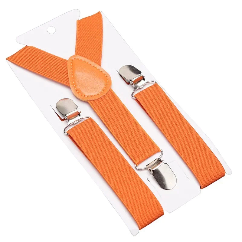 Solid Color Kids Suspenders with Fashion Children Boys Braces Girls Elastic Adjustable Suspenders Baby Wedding Ties Accessories