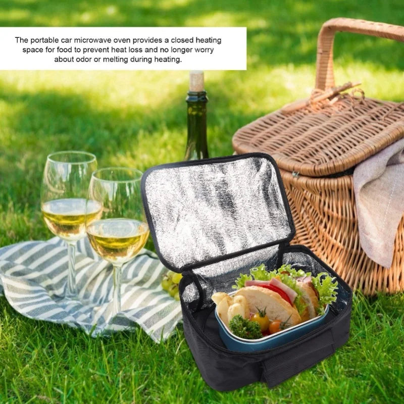 12V 90W Car Microwave Oven, Portable Mini Electric Oven, Fast Heating Picnic Box For Travel, Camping Food Cooking