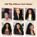 13x6 13x4 Brazilian Virgin Human Hair Jerry Kinky Curls Lace Front Wig 250% Density Pre‑Plucked With Bleached Knots For Black Women Natural Kinky Curls For Daily Dating Party And Special Occasion Hairstyle