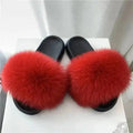 Women Real Raccoon Fur Slides Fluffy Luxury Furry Open Toe Slippers Indoor Outdoor Summer Sandals Non Slip Soft Comfy Sole Cozy