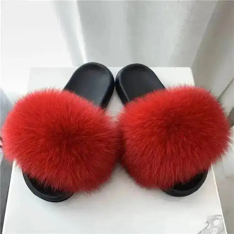 Women Real Raccoon Fur Slides Fluffy Luxury Furry Open Toe Slippers Indoor Outdoor Summer Sandals Non Slip Soft Comfy Sole Cozy