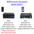 AK35/AK45 800W Home Power Amplifier 2 Channel Bluetooth 5.0 Mini Hifi Digital Stereo Sound Amplifier Support FM USB SD Mic input