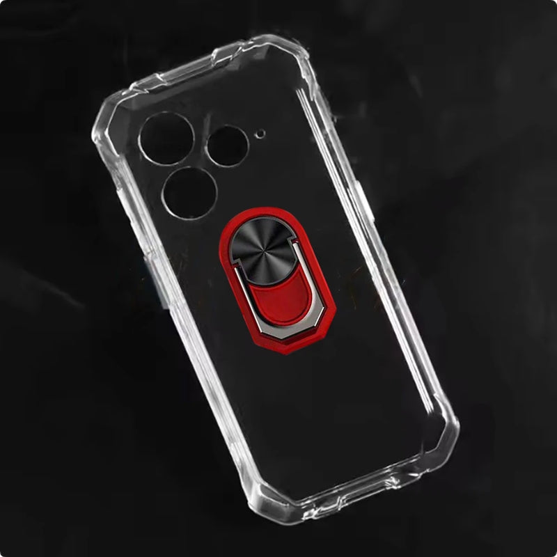 For Blackview Oscal Marine 2 6.56" Back Finger Ring Soft TPU Silicone Case For Blackview OscalMarinE2 Bracket Phone Cover
