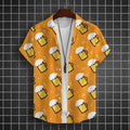 Hawaiian Shirt For Men 3d Beer Printed Short Sleeve Party | SAMAG