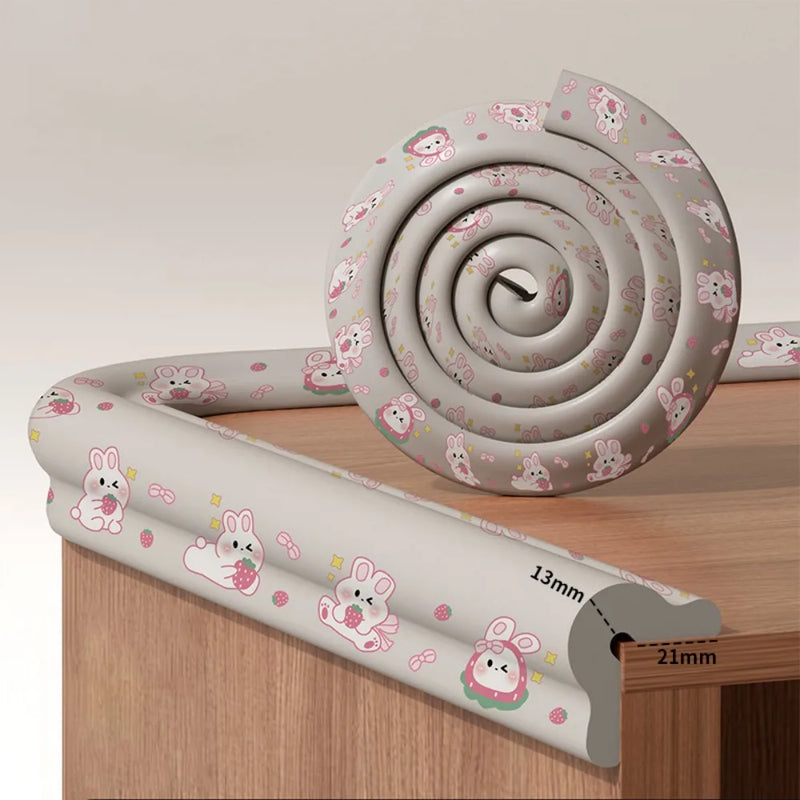 2m Desk Edge Guard Strip Cartoon Digital Pattern Soft Anti Collision Cushion Baby Safety Thickend Wall Corner Protector Bedside