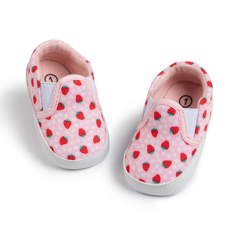 Spring Autumn New Boys Girls Shoes Sweetness Strawberry Love Canvas Casual Toddler First Walkers Cotton Soft Anti-slip Sole
