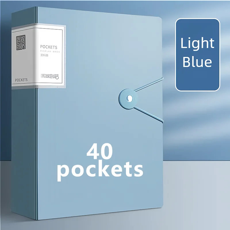 A4 Display Paper File Folder 40/60/100 Pockets Document Organizer with Snap Closure Office School Stationery