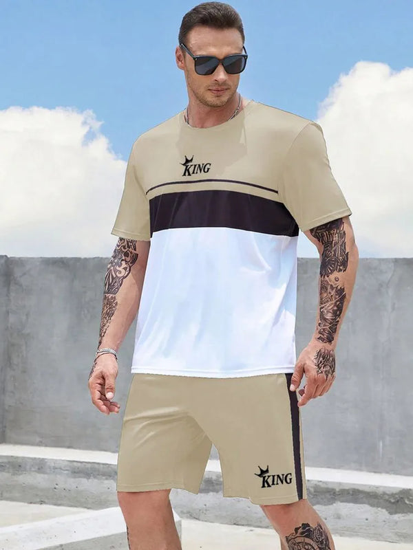 New Summer Vacation Leisure Daily 3D Men's Sports Wear Large Round Neck Short sleeved T - shirt Set Casual - View 16 | SAMAG