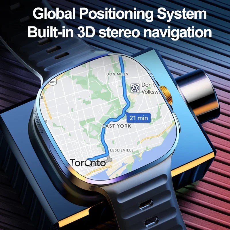4G/5G Smartwatch 2.4 inch 720*720 Amoled Android 10.0 900W Camera GPS WIFI SIM Card 16GB+256GB RAM 2100Mah Battery Smart Watch