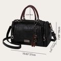 Tassel Decor Women's Large Capacity Shoulder Bag Fashion Zipper Crossbody Bags With Removable Strap Boston Handbag Женская сумка