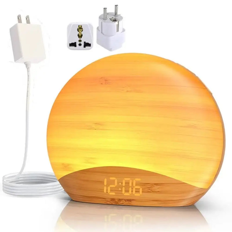 Awakening Wake Up Sunrise Alarm Clock Table Clock Dimmable with 3 Ring 8 Nightlight 26 Sound Sleep Timer Night Light
