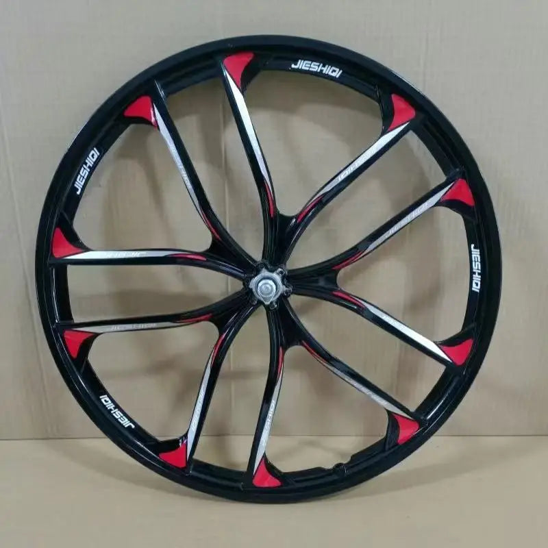 24/26 Inch Aluminum Magnesium Alloy Solid Tire Wheel Hub Bicycle Integrated Wheel Hub Front Wheel Hub Bicycle Accessories