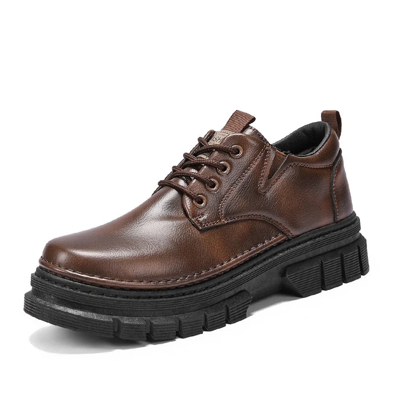 Men's casual shoes four seasons handwork comfort outdoor work shoes fashion Joker youth tide shoes business party leather shoes