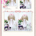 LM Medium Length Pink Cosplay Wig Heat Resistant Costume Party Synthetic Wigs 2 Clip On Ponytail 7 Colors