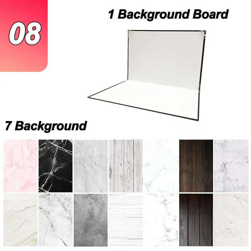 42x30cm Photography Backdrop Board 7 Pcs 2 Sided Photo Background Set 14 Wood Grain Studio Waterproof Product Photographic Props