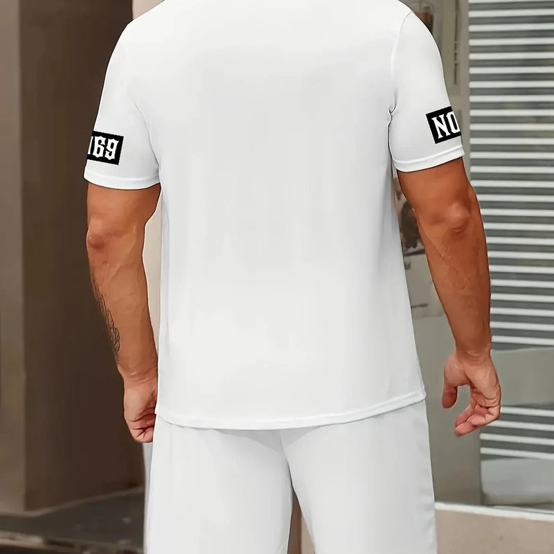 Summer New Men's Set with Letter Print Casual Fashion T - Shirt Short - Sleeved Sports Outdoor - View 2 | SAMAG