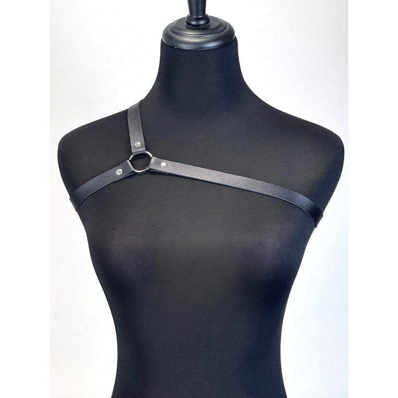 Fashion PU Leather Harness Belts Gothic Punk One Shoulder Suspenders Straps for Women Street Style Friends Gathering Accessories