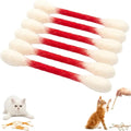 6PCS Felt Cotton Swabs Cat Lightweight Soft Interactive Kick Stick Chew Dental Teething Giant Swabs Cat Interactive Play