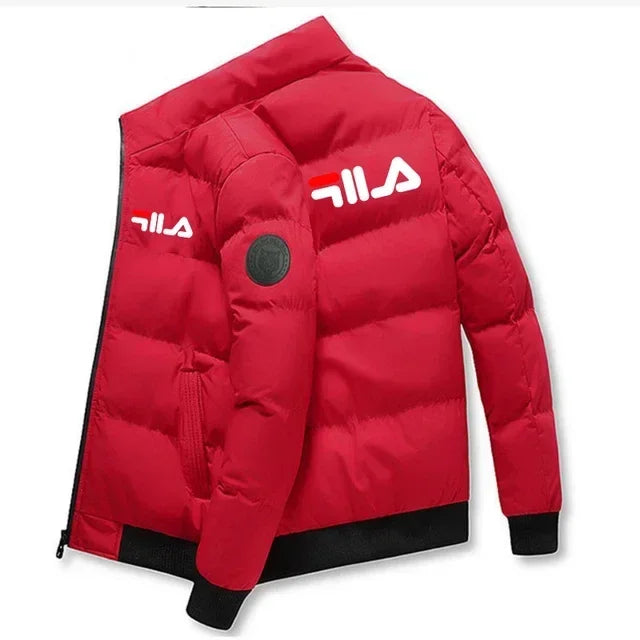 2026 Autumn Winter Men's Thick Warm Jacket Fashion Printed Windproof Coat Casual Zip Up Outerwear Male Parkas M-5XL