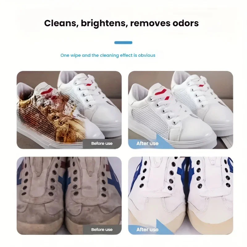White Shoe Cleaning Cream, Stain Removal and Whitening - No Water Scrubbing, Removes Yellowing. Suitable for Multiple Materials,