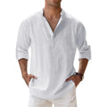 New Cotton Linen Shirts for Men Casual Lightweight Long | SAMAG